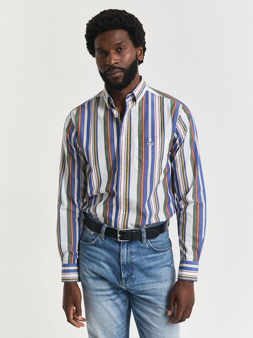 GANT Fritidsskjorte Striper Flerfarget Model / Voorkant