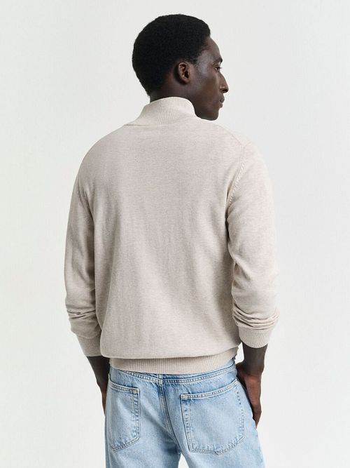 Gant Half Zip Pull Laine Beige Clair Model / Achterkant