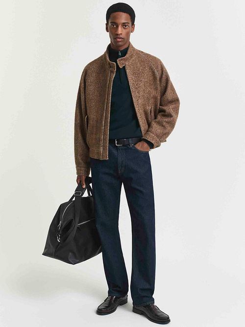 Gant Halvzip Uldtrøje Med Grønt Logo Model / Voorkant