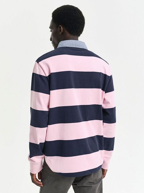 Gant Heavy Rugger Shield Polo Streg Navy Rose Model / Achterkant