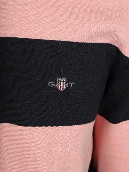 Gant Heavy Rugger Shield Polo Stribet Marineblå Rosa Product / Detail