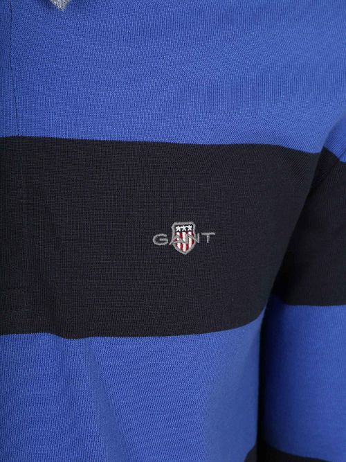 Gant Heavy Rugger Shield Polo Stribet Marineblå Royal Blue Product