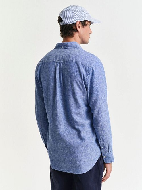 Gant Hemd Leinen Blau Model / Achterkant