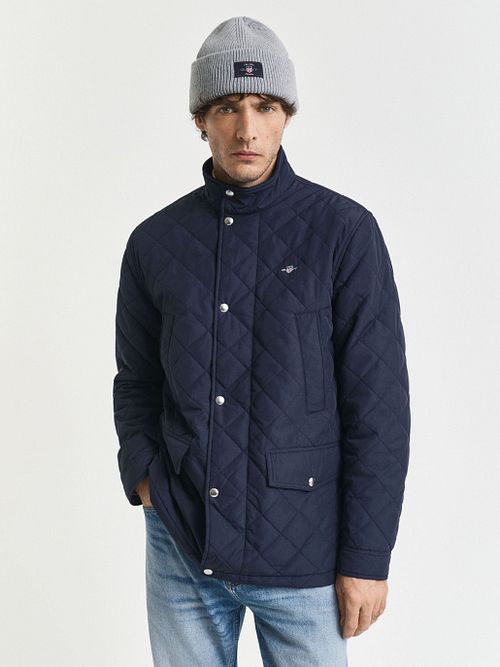 Gant Jacket Quilted Windcheater Navy Model / Voorkant