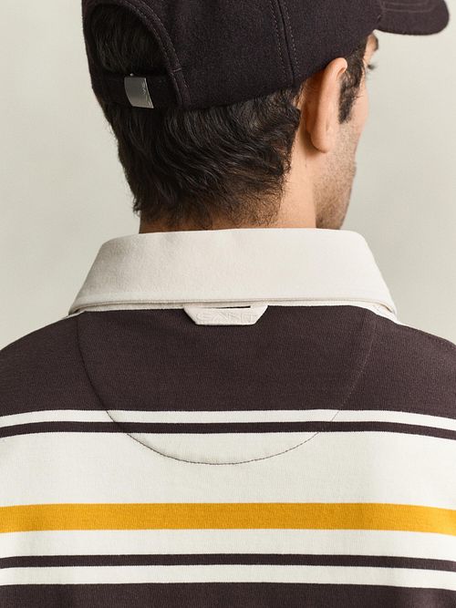 Gant Rugger Polo Multirighe Marrone/Giallo Model / Voorkant