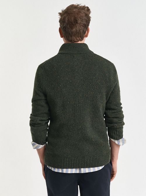 Gant Mocker Pullover Wool Blend Donkergroen Model / Voorkant