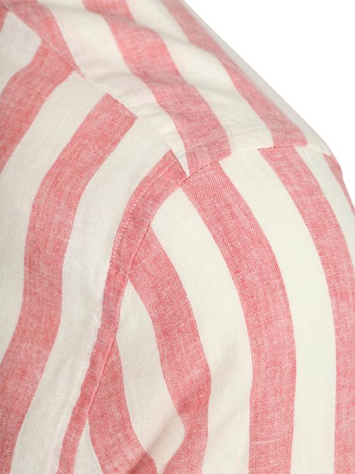 Gant Cotton Linen Overhemd Streep Roze