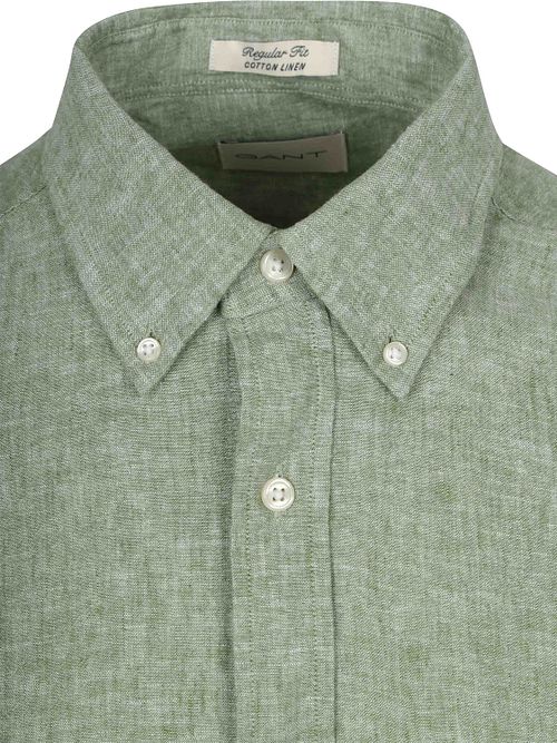 Gant Overhemd Cotton Linen Groen Product