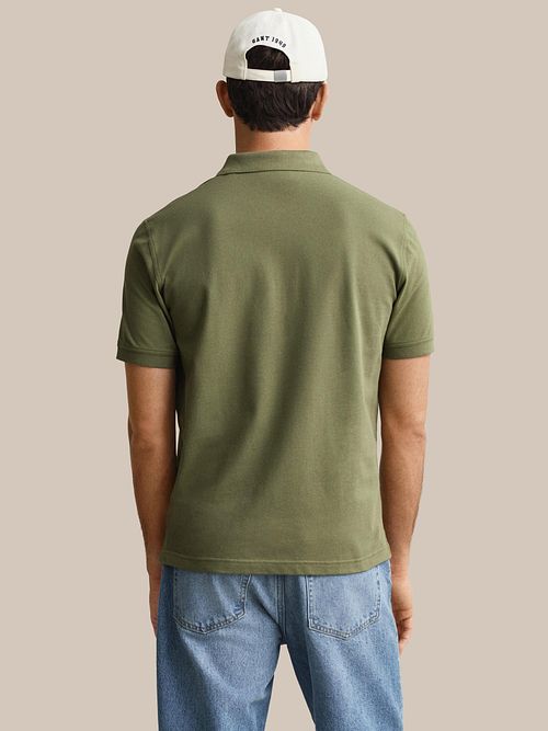 GANT Contrast Piqué Poloshirt Herb Grön Model / Achterkant