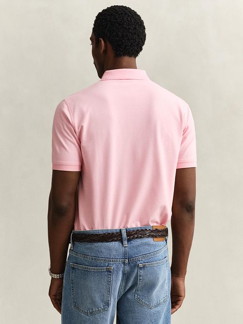 GANT Contrast Piqué Poloshirt Bubbelgum Rosa Model / Achterkant