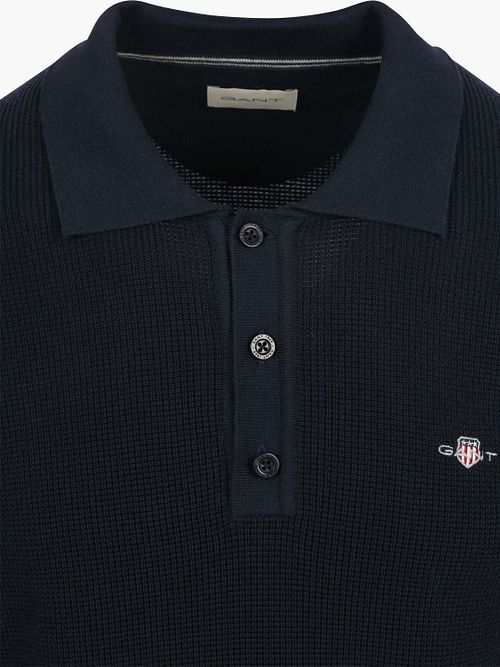 Gant Knitted Polo Shirt Navy Product / Detail
