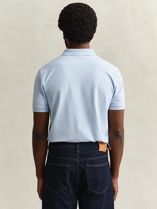 Gant Contrast Piqué Polo Shirt Fresh Blue Model / Achterkant