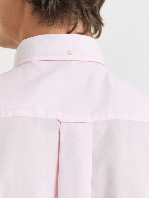 Gant Poplin Banker Hemd Streep Lichtroze Model / Achterkant