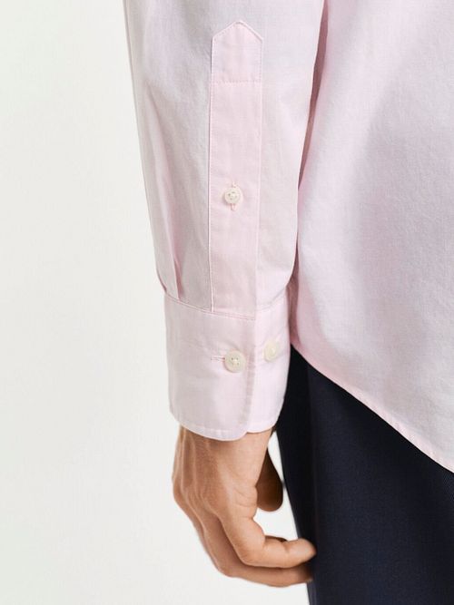 Gant Poplin Banker Overhemd Streep Lichtroze Model / Detail