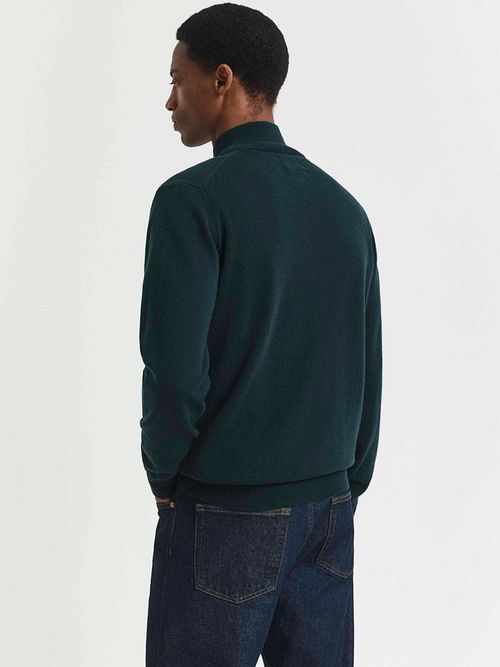 Gant Halfzip-Wollpullover mit Logo Grün Model / Achterkant