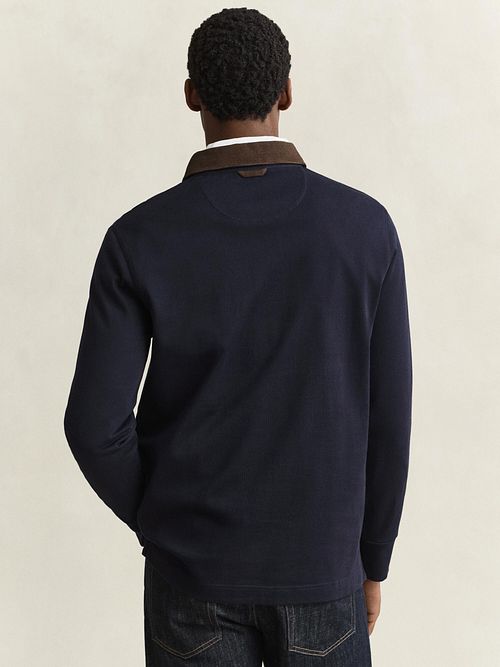 Gant Rugger Shield Polo Corduroy Navy Model / Voorkant