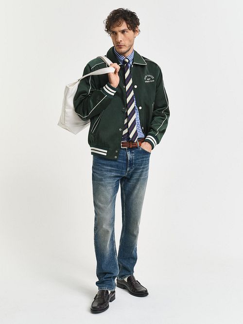 Gant Shirt Gingham Poplin College Blå Model / Voorkant