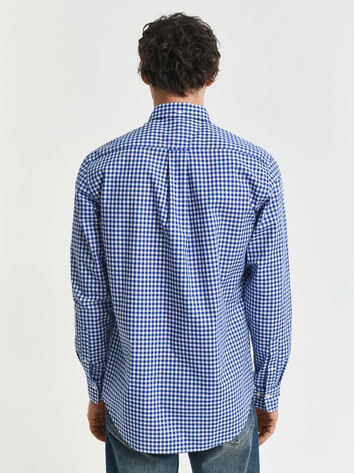 Gant Shirt Gingham Poplin College Blå Model / Achterkant