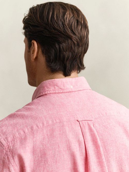 Gant Skjorta Cotton Linen Rosa Model / Detail