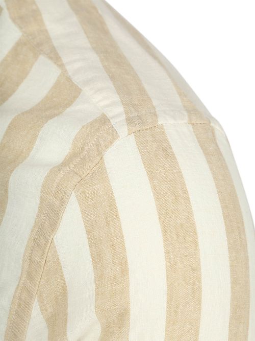 Gant Cotton Linen Skjorte Stribet Beige