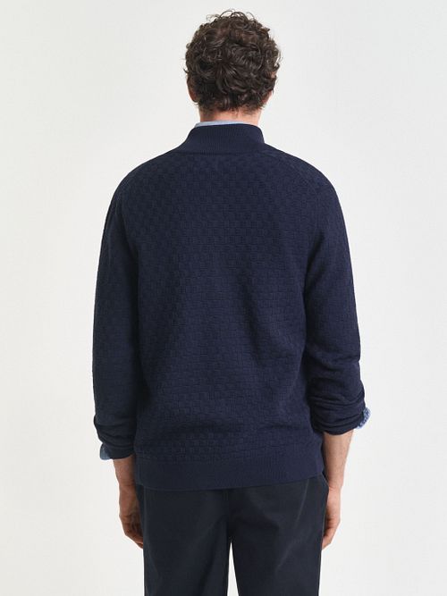 Gant Strickjacke Textur Marine Model / Achterkant