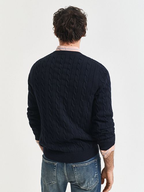 Gant tröja Kabel Marinblå Model / Achterkant