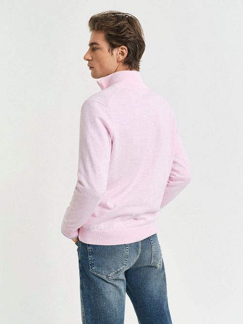 Gant Half Zip Trui Lichtroze Model / Achterkant