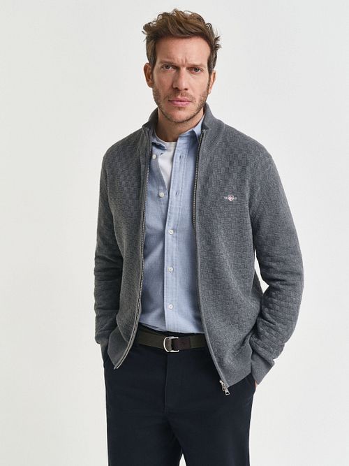 Gant Vest Texture Grey Model / Voorkant