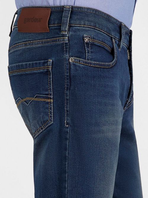Gardeur Batu Broek Marine Blauw Model / Detail