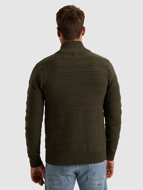 Gilet PME Legend in maglia strutturata Beluga verde Model / Achterkant