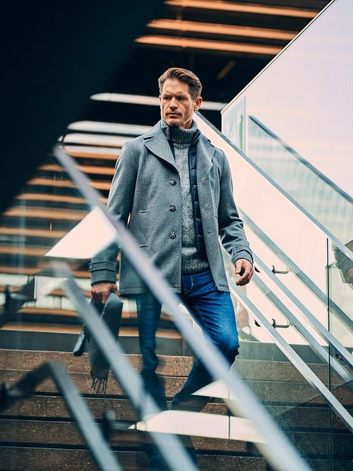 Steppin' Out Caban Coat Ull Grå Model / Voorkant