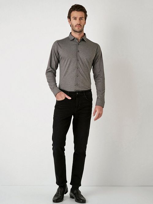 Desoto Skjorta Knytfri Kent Melange Grå Model / Voorkant