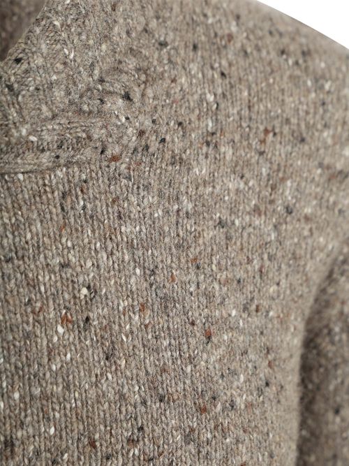 Suitable Trøje Shawl Tweed Eco Wool Taupe