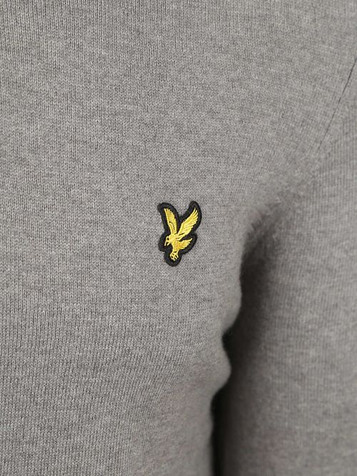 Lyle & Scott Halv Zip Pullover i Grå Merinould Product / Detail