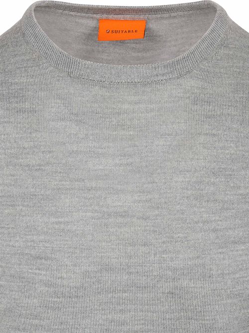 Suitable Merino Pullover Mid Grå Product / Detail