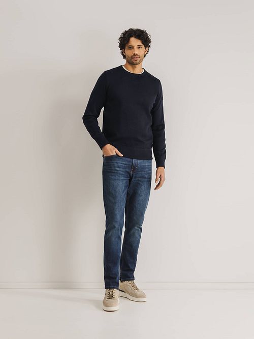 Sweter State Of Art z mieszanki wełny w kolorze granatowym Model / Voorkant