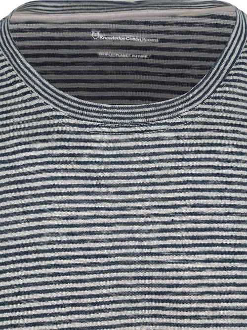 T-shirt Knowledge Cotton Apparel w granatowe paski Product / Detail