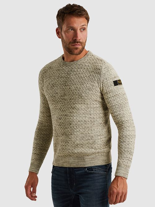 PME Legend Mouliné Structure Pullover Greige