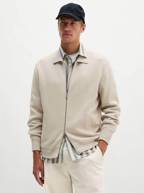 Marc O'Polo Strickjacke mit Reißverschluss Grey Silk Model / Voorkant