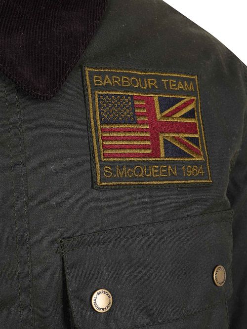 Barbour International Workers Wax Coat Sage Green