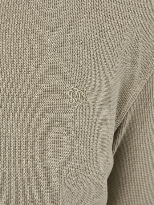 Superdry Pullover Henley Waffle Green