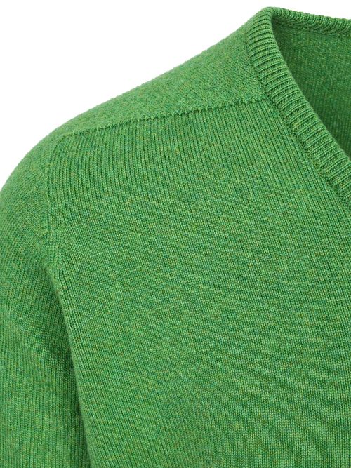 William Lockie V-Neck Lambswool Watercress