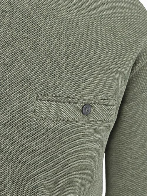 CASAMODA Longsleeve Polo Structure Green Product / Detail