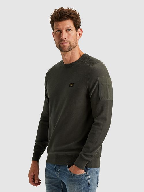 PME Legend American Classic Sweater Beluga Green Model / Voorkant