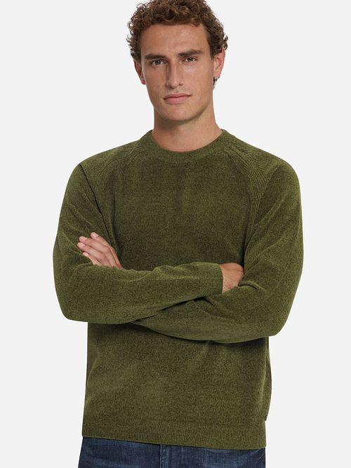 No Excess Jumper Chenille Olive Model / Voorkant