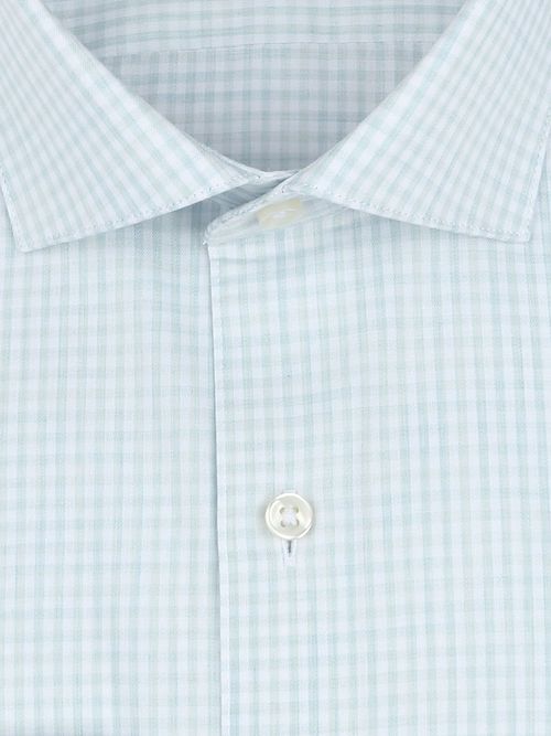 Suitable Shirt Extra Long Sleeves Twill Checks Light Green Product / Detail