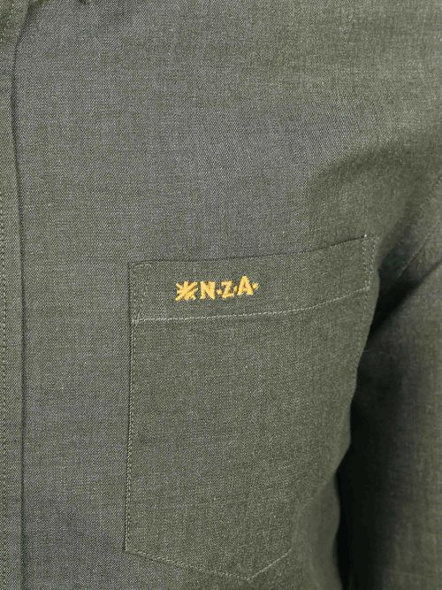 NZA Shirt James Twill Melange Olive Green Product / Detail
