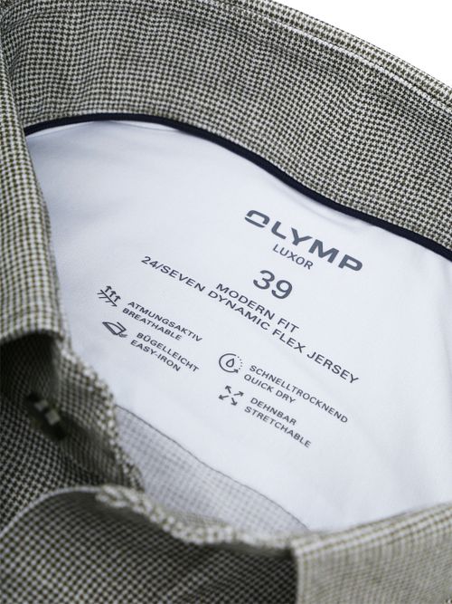 Olymp Luxor Shirt Pied De Poule Green Product / Detail