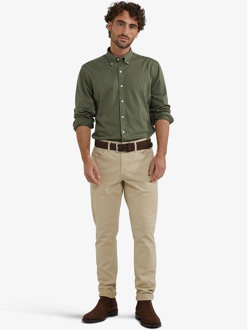 McGregor Shirt Piqué Stretch Green Model / Voorkant