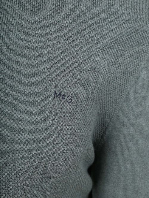 McGregor Half Zip Pullover Merino Wool Structure Green